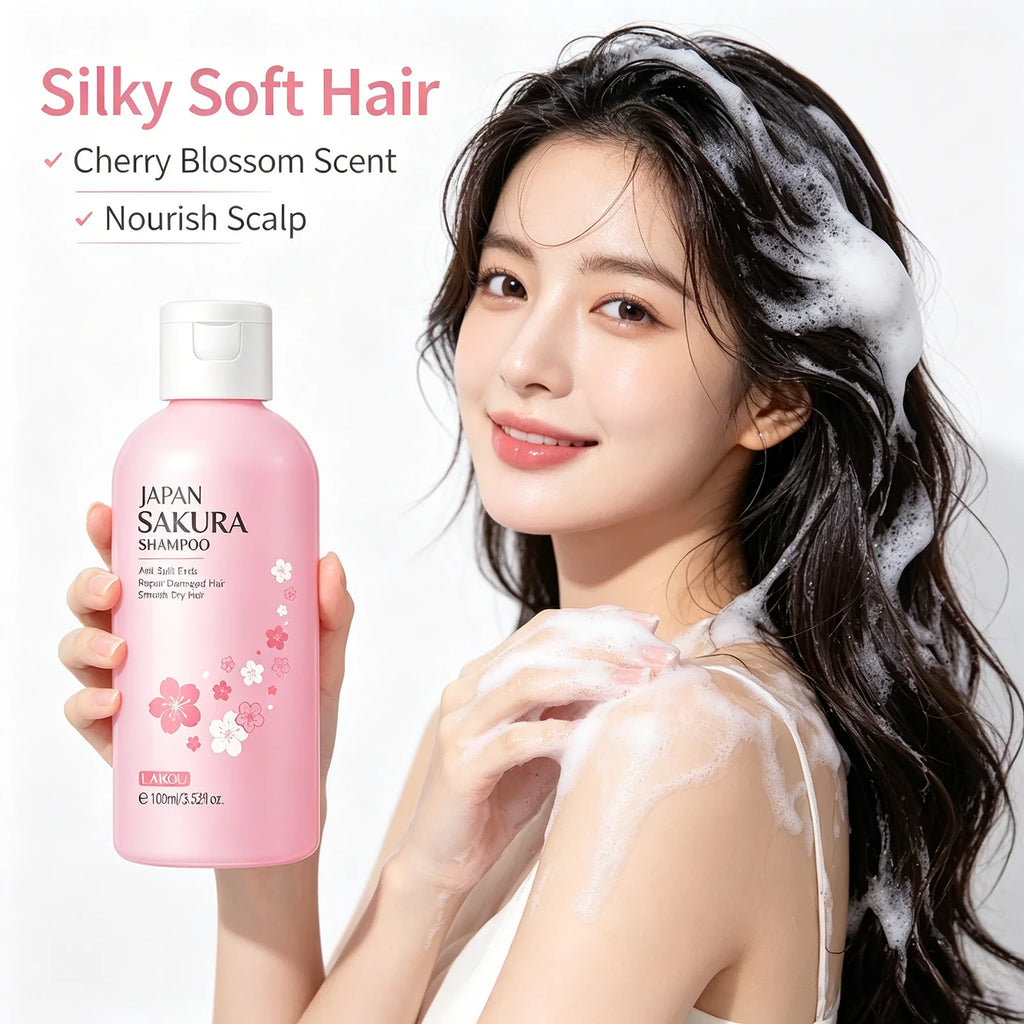 LAIKOU Japan Sakura Shampoo/Conditioner Repair Damaged Hair Moisturizing Nourishing Oil Control Hair Cleansing Care