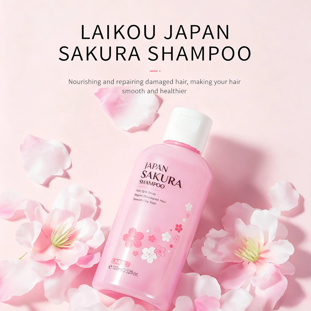 LAIKOU Japan Sakura Shampoo/Conditioner Repair Damaged Hair Moisturizing Nourishing Oil Control Hair Cleansing Care